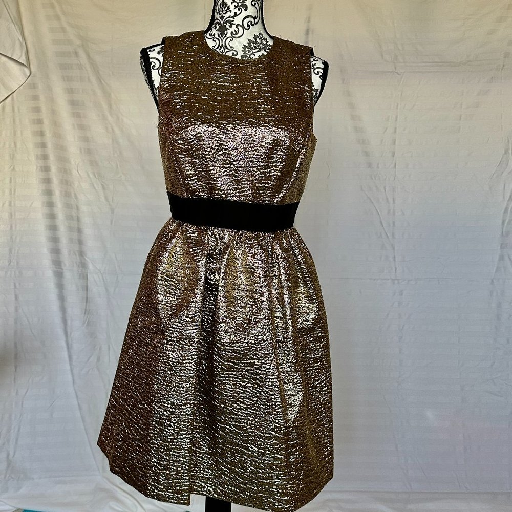 Brooks Brothers Jacquard Empire Dress (Gold, New without Tags)